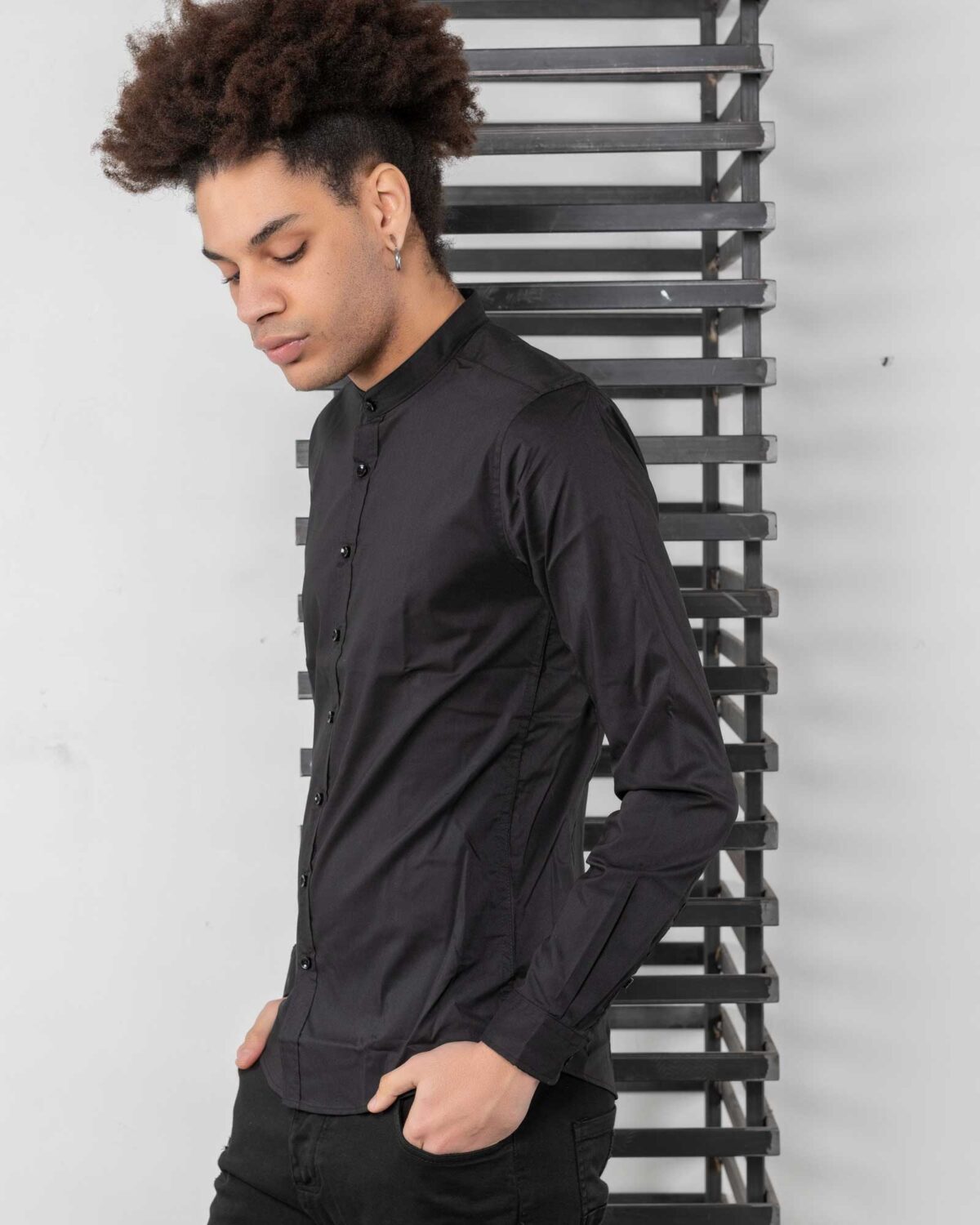 Camicia coreana manica lunga