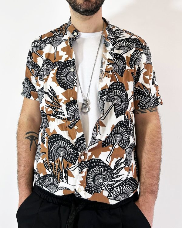 CAMICIA UOMO MEZZA MANICA COLLO ITALIANO FANTASI