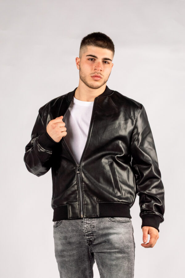 Giubbino Uomo Ecopelle - NERO