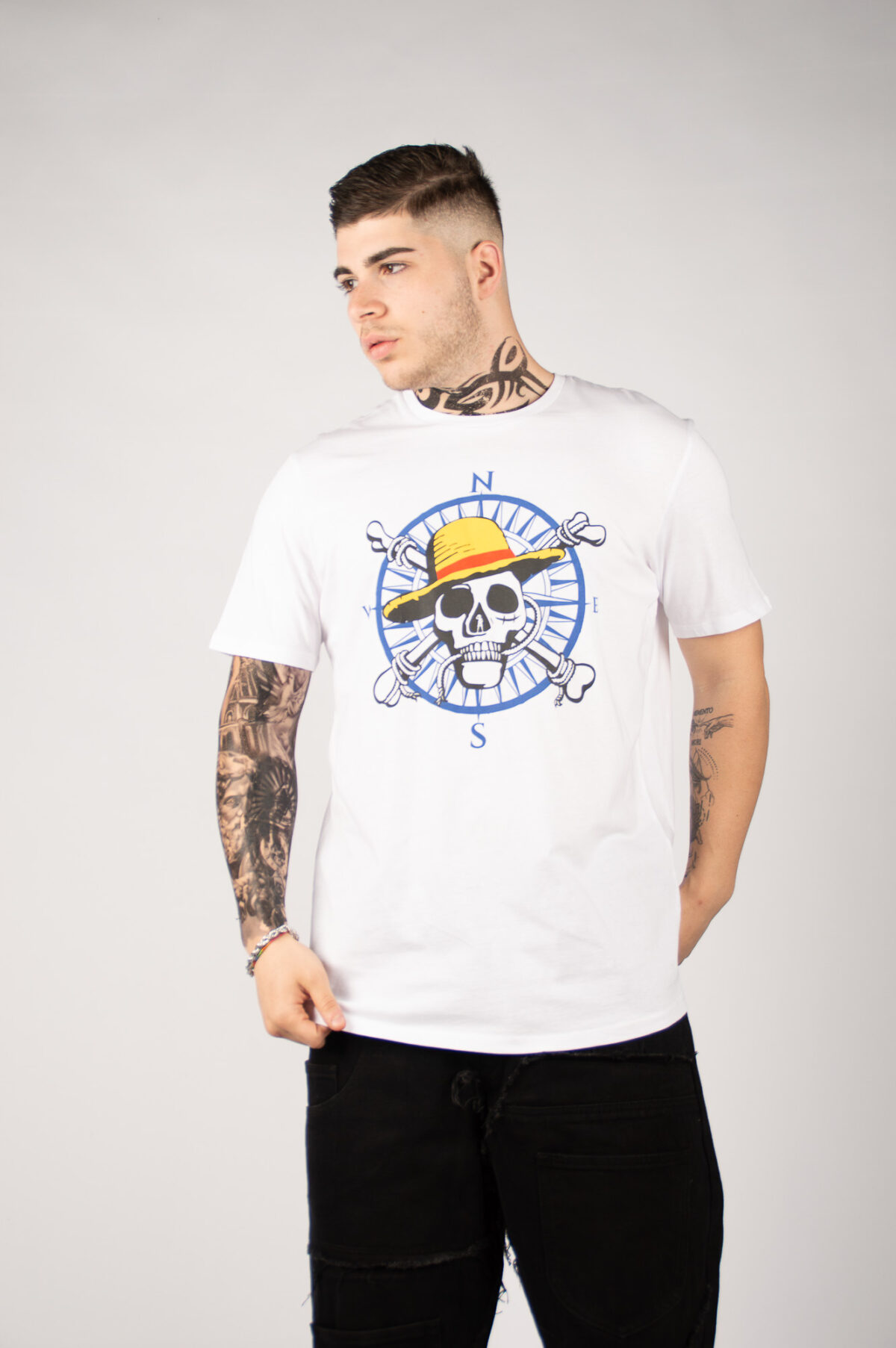 T-SHIRT UOMO CON STAMPA - BIANCO