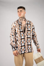 Camicia Uomo Viscosa - BIANCO/CAMMELLO