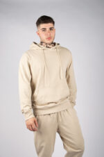 FELPA UOMO CON CAPPUCCIO - BEIGE